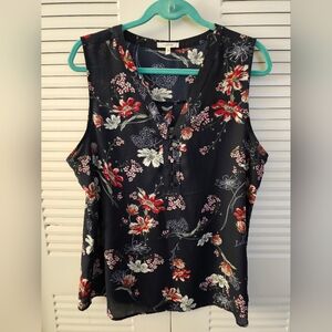 Maurices Floral Sleeveless Top - Navy and Red - XL